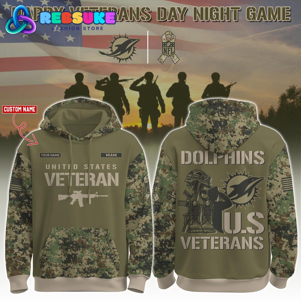Miami Dolphins x U.S Veteran Day Night Game 2025 Hoodie Set Miami Dolphins x U.S Veteran Day Night Game 2025 Hoodie Set