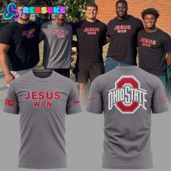 Ohio State Buckeyes Limited Edition “JESUS WON” Gray Shirt 2025