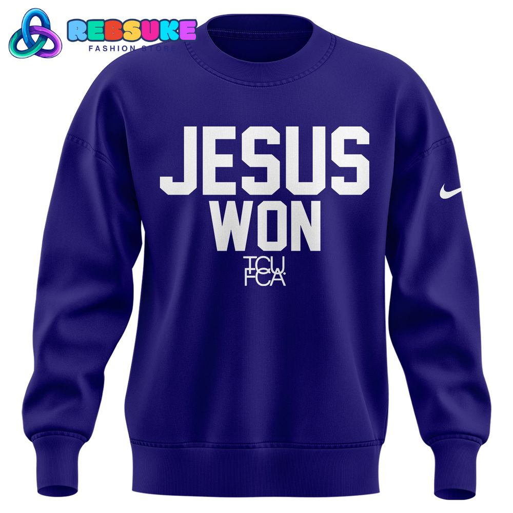 TCU Horned Frogs Football x Jesus Won Limited Edition Sweatshirt 2025 TCU Horned Frogs Football x Jesus Won Limited Edition Sweatshirt 2025