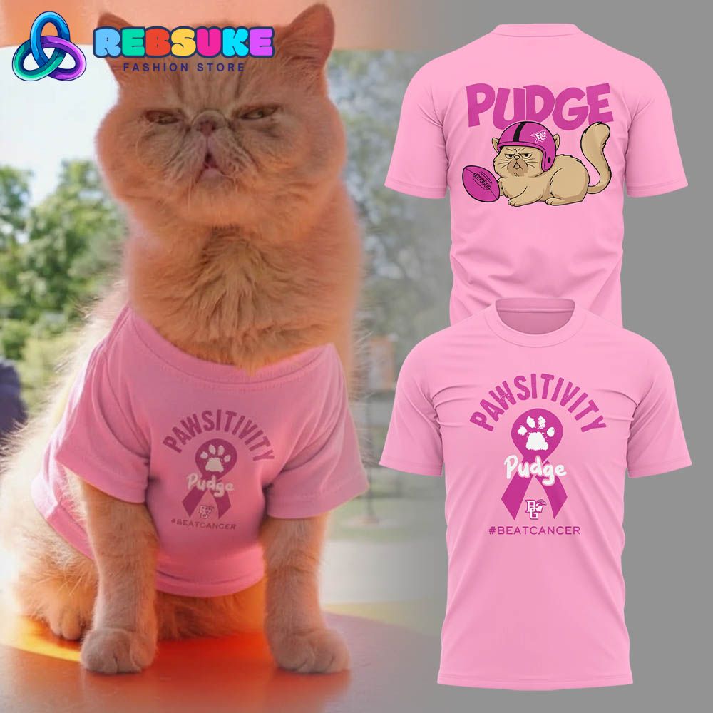 BGSU Football Pudge the Cat Breast Cancer Awareness Pink Shirt BGSU Football Pudge the Cat Breast Cancer Awareness Pink Shirt