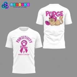 BGSU Football Pudge the Cat Breast Cancer Awareness White Shirt