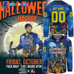 Evansville Thunderbolts Happy Halloween 2025 Hockey Jersey