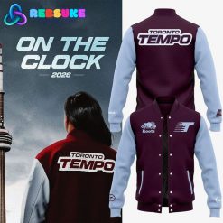 Toronto Tempo EST.2026 WNBA On The Clock Baseball Jacket Toronto Tempo EST.2026 WNBA On The Clock Baseball Jacket