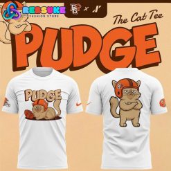 White BGSU Football Pudge The Cat Shirt