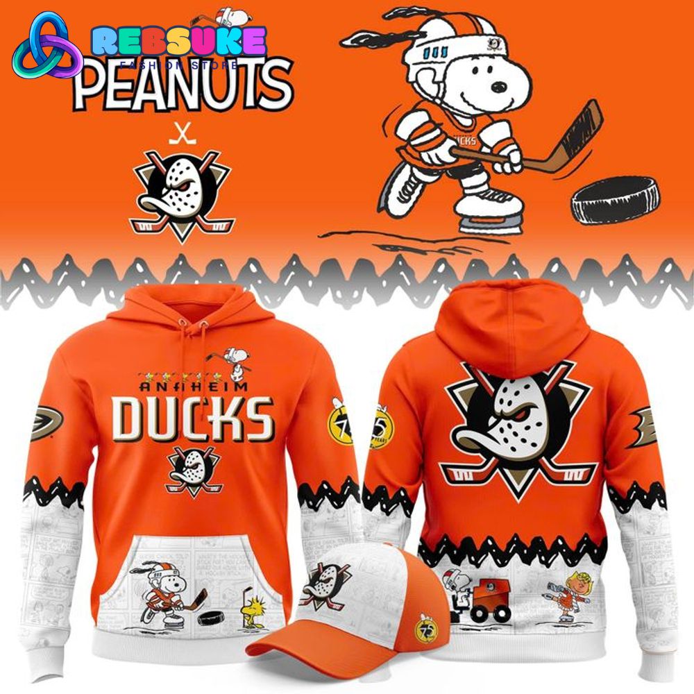 Anaheim Ducks x Peanuts Night Special Hoodie, Cap 2025 Anaheim Ducks x Peanuts Night Special Hoodie, Cap 2025