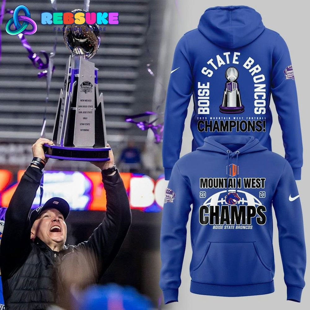 Boise State Broncos Championship Mountain West Conference Hoodie 2025 Boise State Broncos Championship Mountain West Conference Hoodie 2025