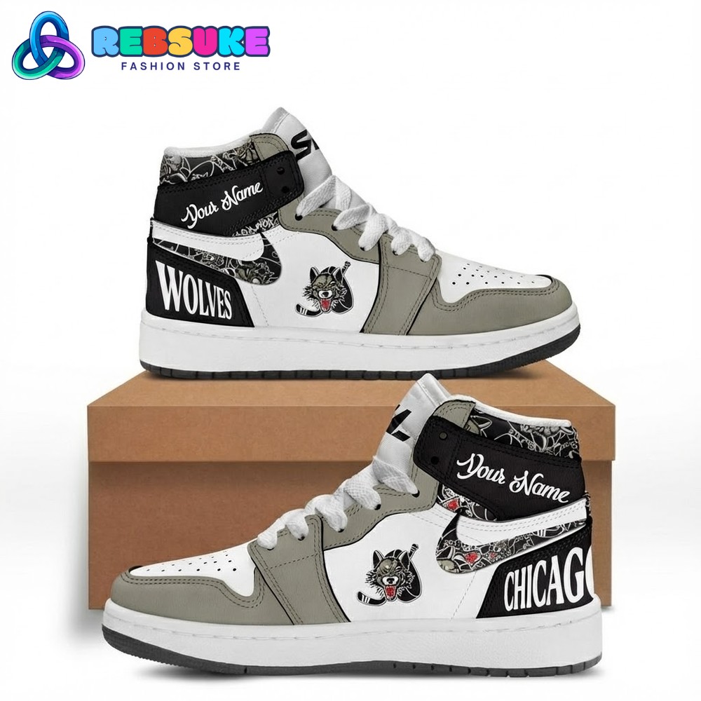 Chicago Wolves Nike Personalized Air Jordan 1 Sneakers