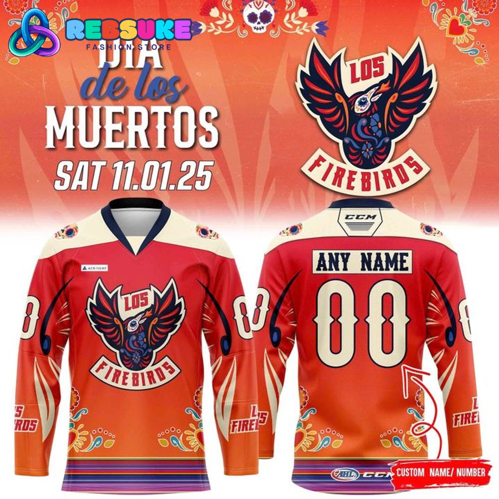 Coachella Valley Firebirds ''Día de Los Muertos'' Hockey Jersey 2025 Coachella Valley Firebirds ''Día de Los Muertos'' Hockey Jersey 2025