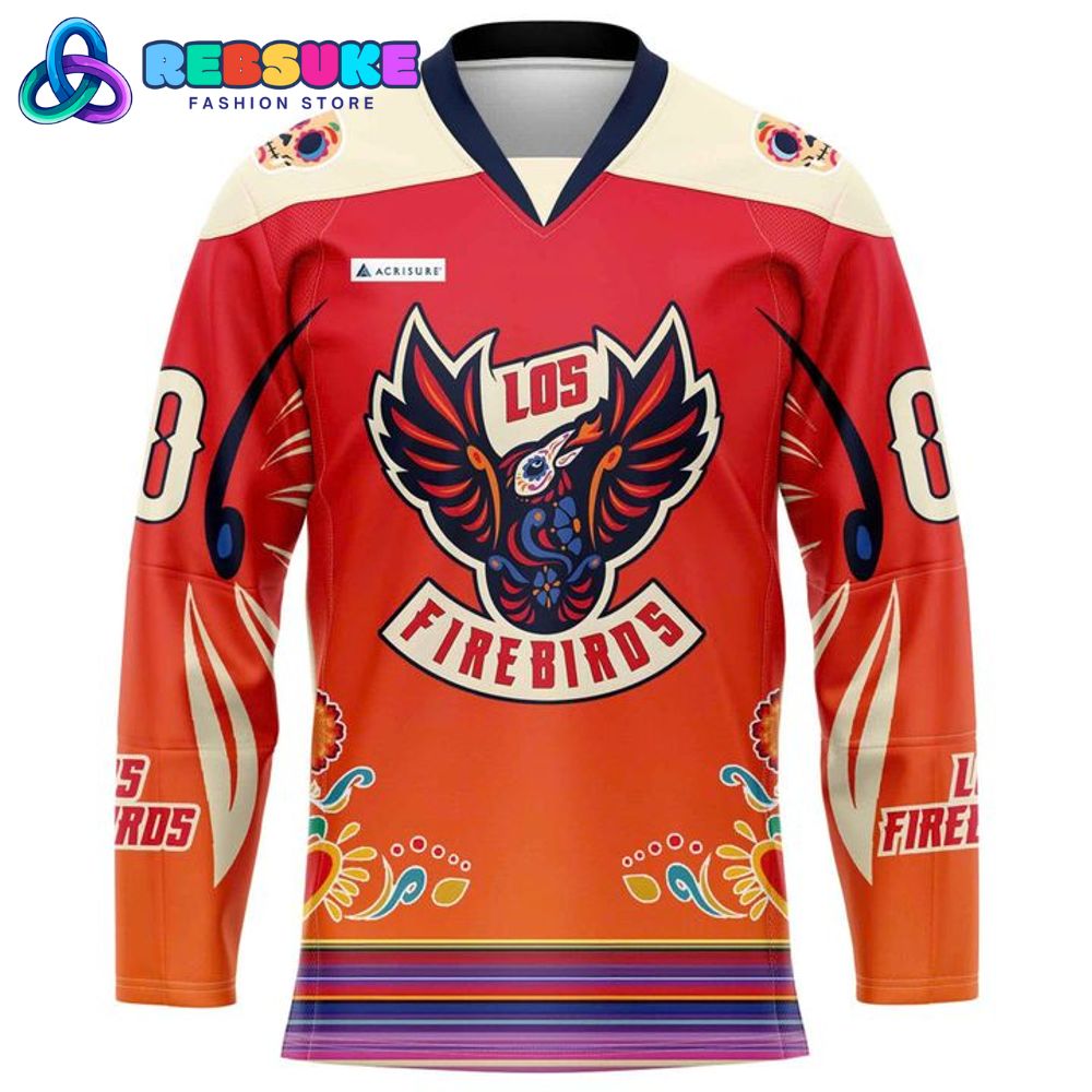 Coachella Valley Firebirds ''Día de Los Muertos'' Hockey Jersey 2025 Coachella Valley Firebirds ''Día de Los Muertos'' Hockey Jersey 2025