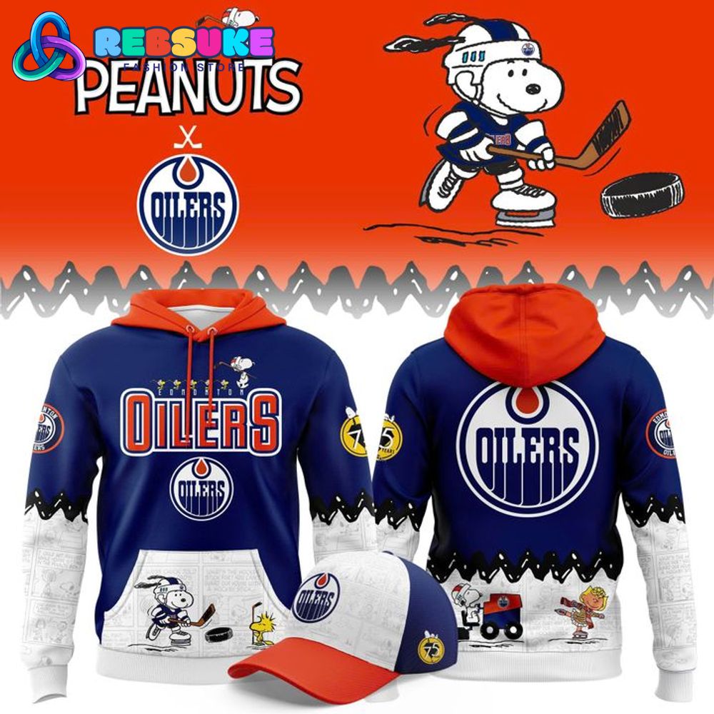 Edmonton Oilers x Peanuts Night Special Hoodie, Cap 2025 Edmonton Oilers x Peanuts Night Special Hoodie, Cap 2025