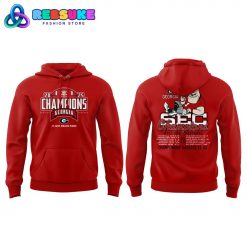 Georgia Bulldogs 2025 SEC Football Champions Red Hoodie Set