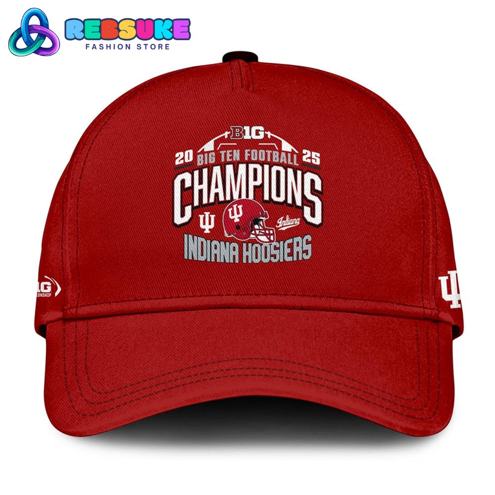 Indiana Hoosiers 2025 Big Ten Football Champions Red Hoodie Set