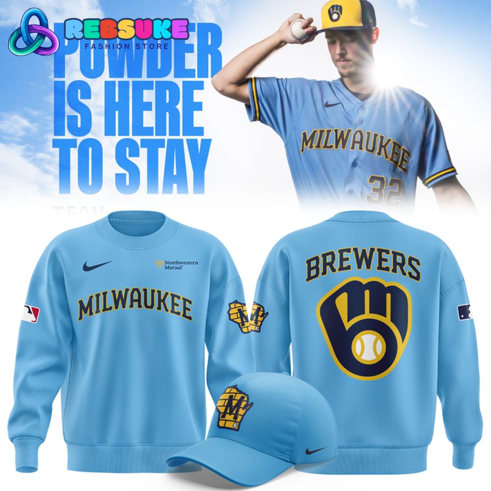 Milwaukee Brewers 2025 Powder Blue Special Sweatshirt Milwaukee Brewers 2025 Powder Blue Special Sweatshirt