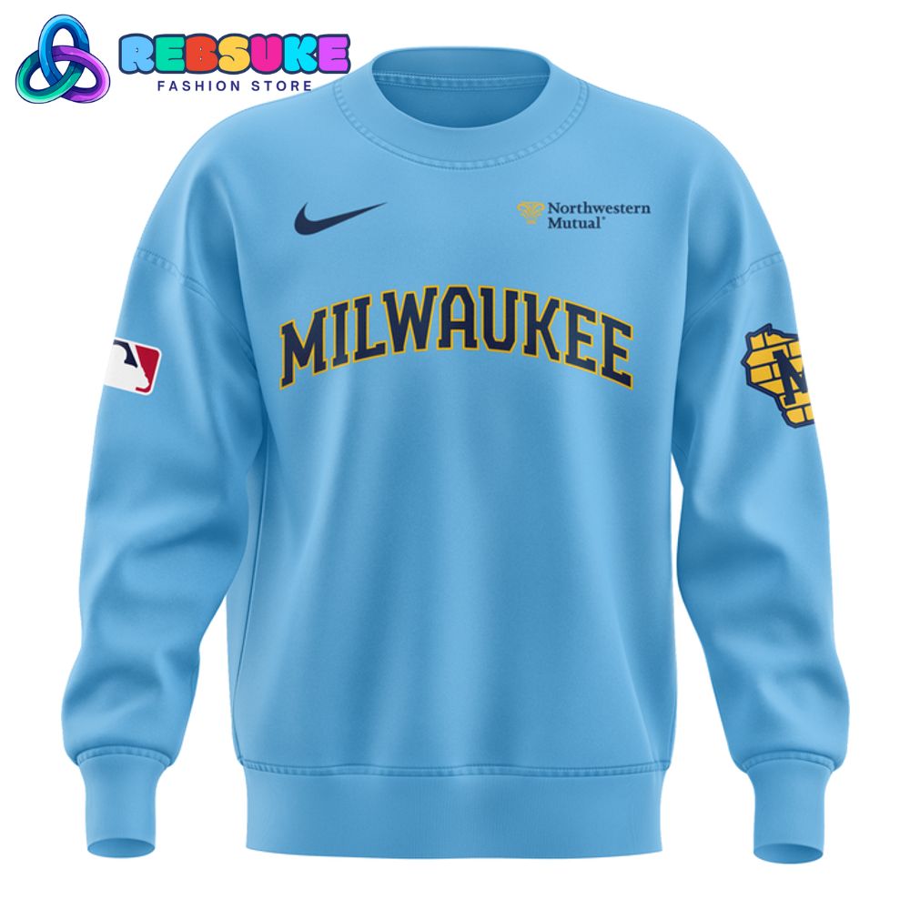 Milwaukee Brewers 2025 Powder Blue Special Sweatshirt Milwaukee Brewers 2025 Powder Blue Special Sweatshirt