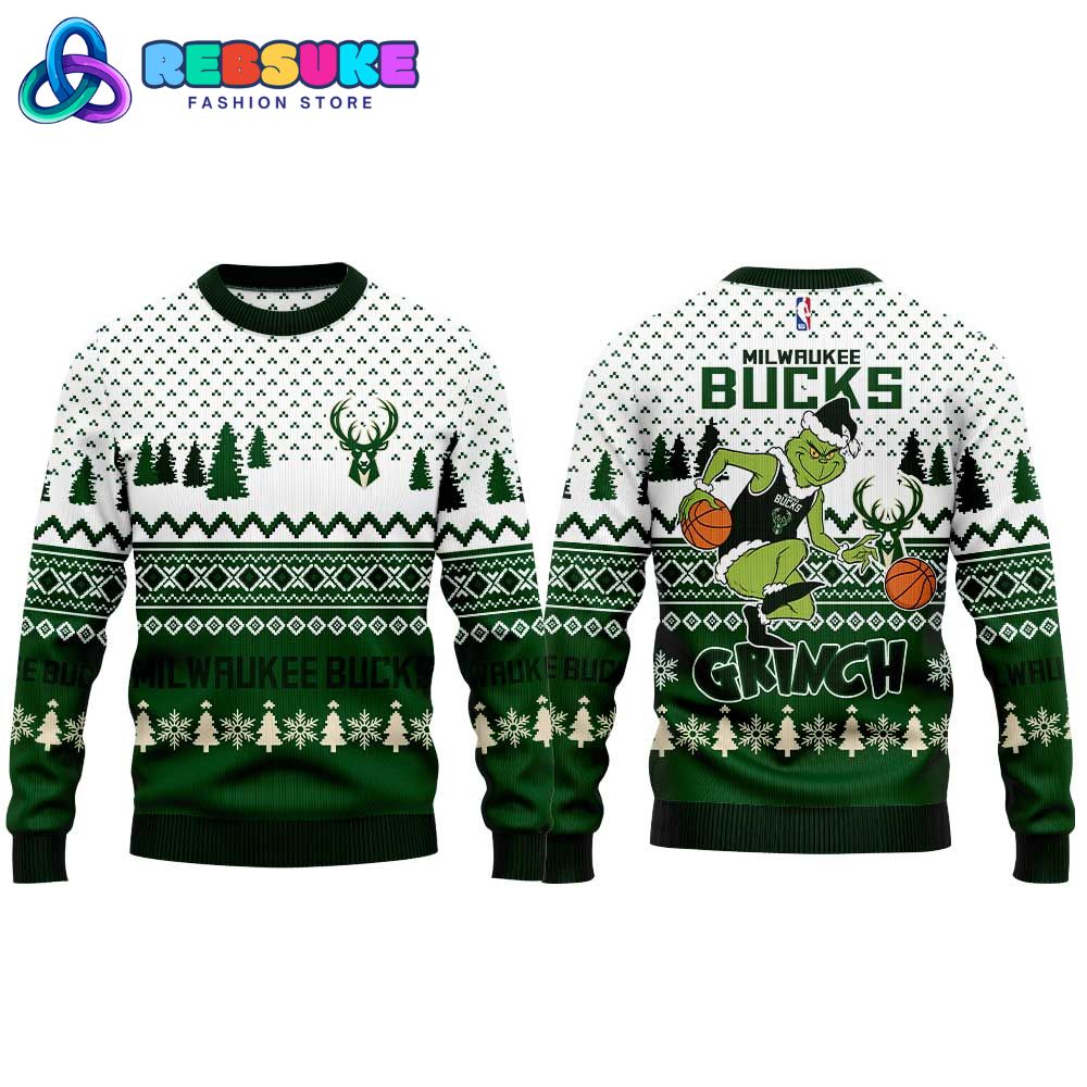 Milwaukee Bucks 2025 Christmas Grinch Jumper Ugly Sweater