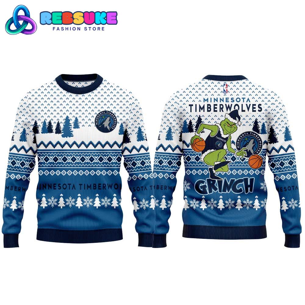 Minnesota Timberwolves 2025 Christmas Grinch Jumper Ugly Sweater