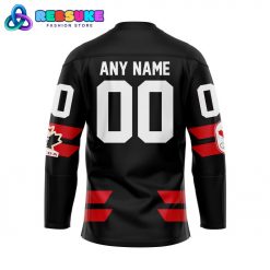 Personalized Black 2026 Canada Olympic Lace Hockey Jersey