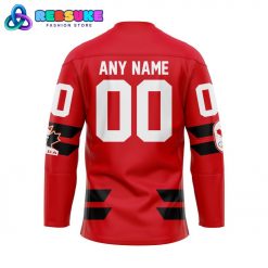 Personalized Red 2026 Canada Olympic Lace Hockey Jersey