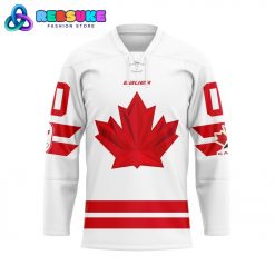 Personalized White 2026 Canada Olympic Lace Hockey Jersey