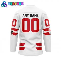 Personalized White 2026 Canada Olympic Lace Hockey Jersey
