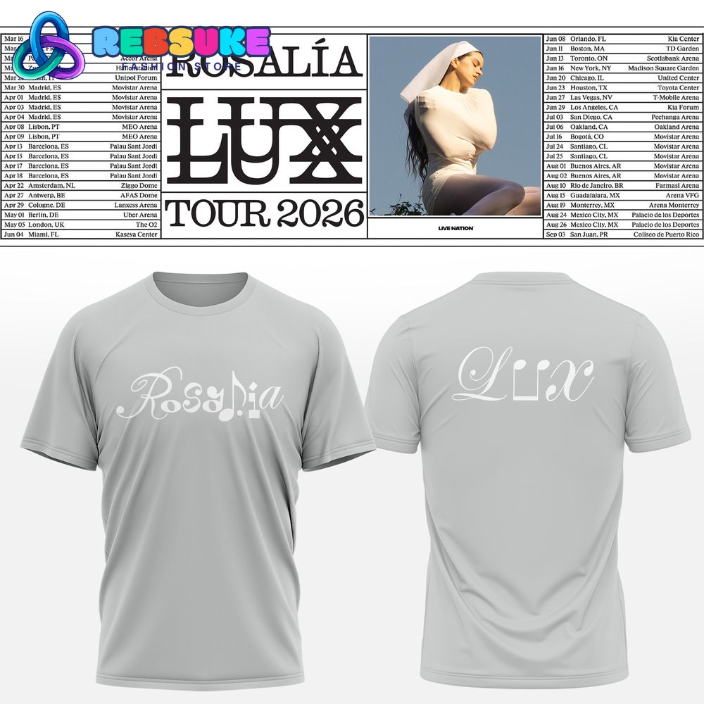 Rosalía LUX Tour 2026 Special Gray Shirt Rosalía LUX Tour 2026 Special Gray Shirt