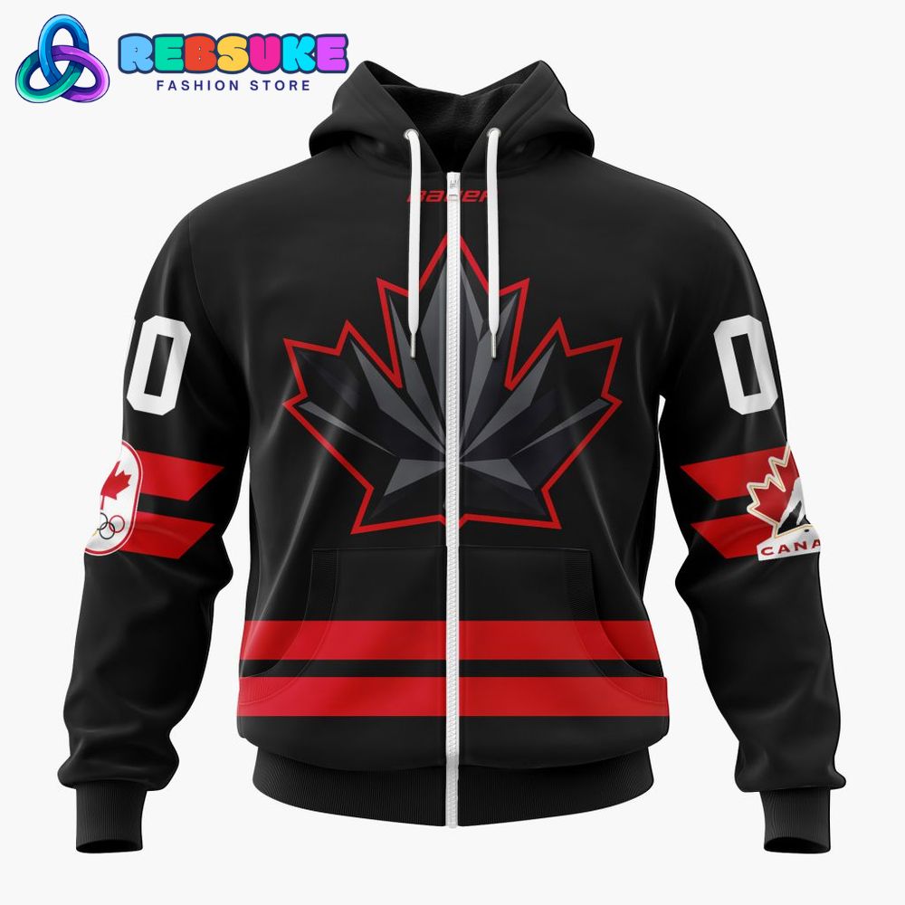 Team Canada Personalized Black 2026 Olympic Hoodie Team Canada Personalized Black 2026 Olympic Hoodie