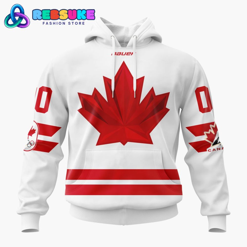 Team Canada Personalized White 2026 Olympic Hoodie Team Canada Personalized White 2026 Olympic Hoodie
