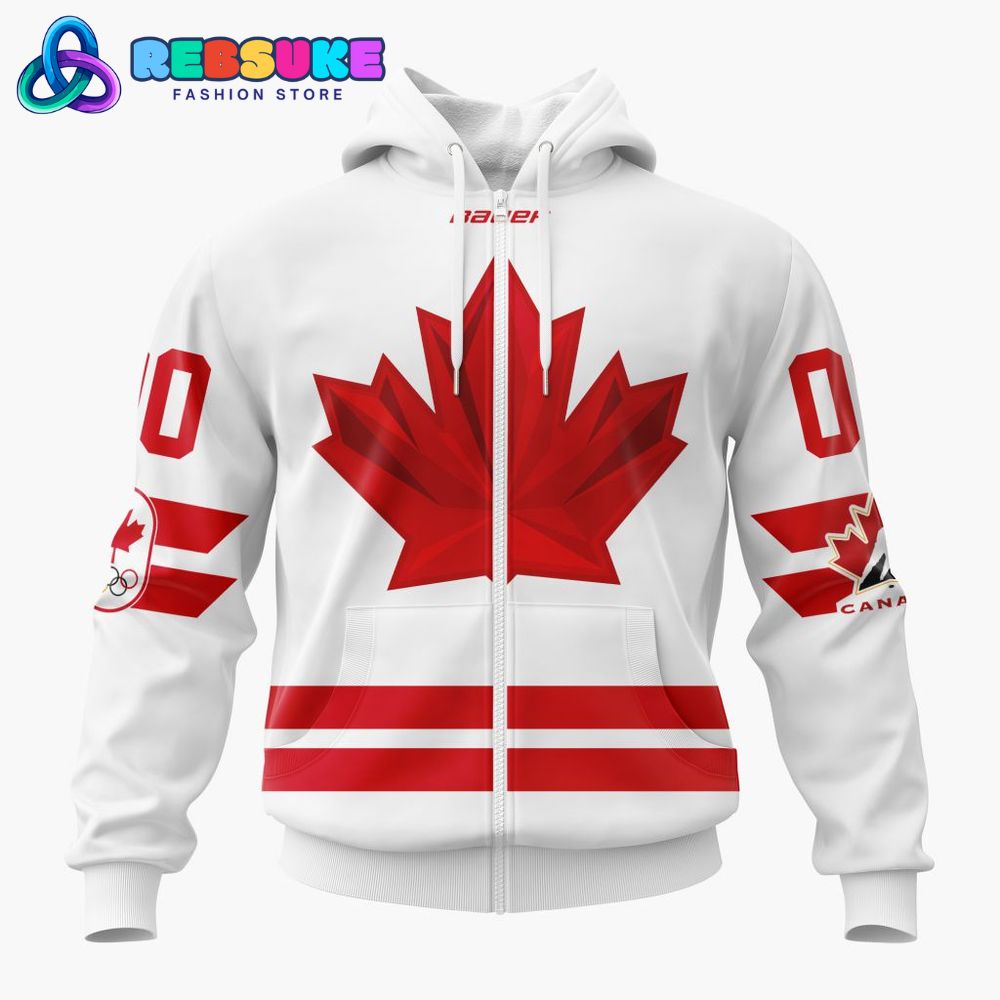 Team Canada Personalized White 2026 Olympic Hoodie Team Canada Personalized White 2026 Olympic Hoodie