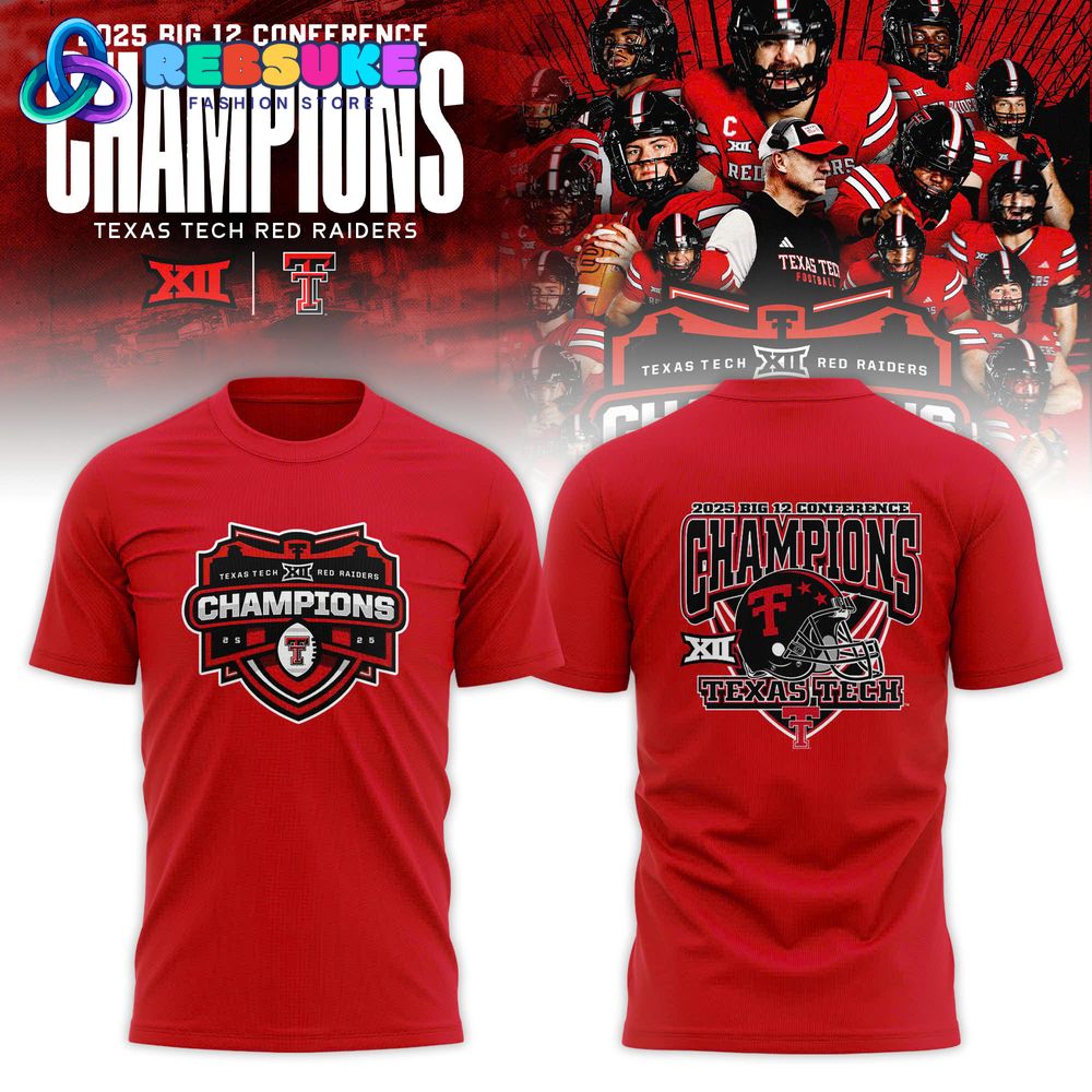 Texas Tech Red Raiders 2025 Big 12 Football Champions Locker Room Shirt Texas Tech Red Raiders 2025 Big 12 Football Champions Locker Room Shirt